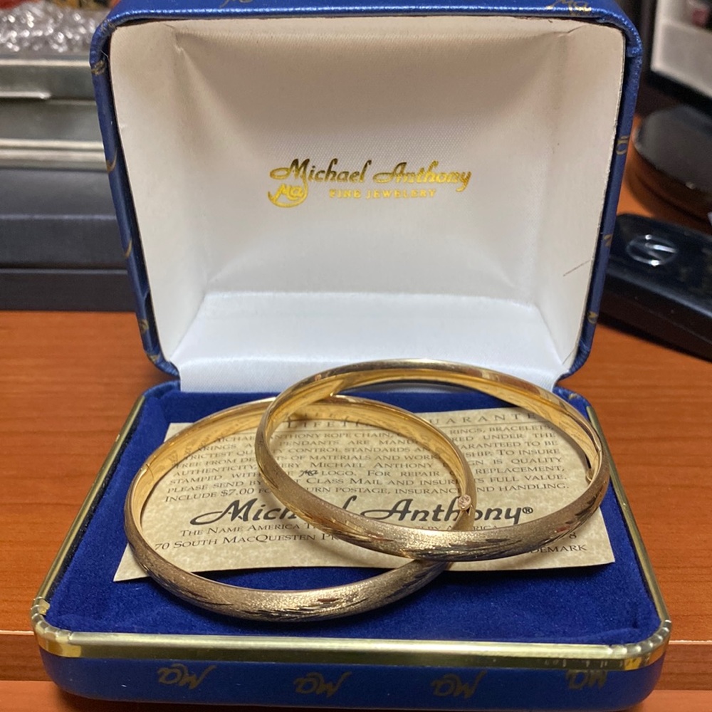 14k gold bangles by Michael Anthony
